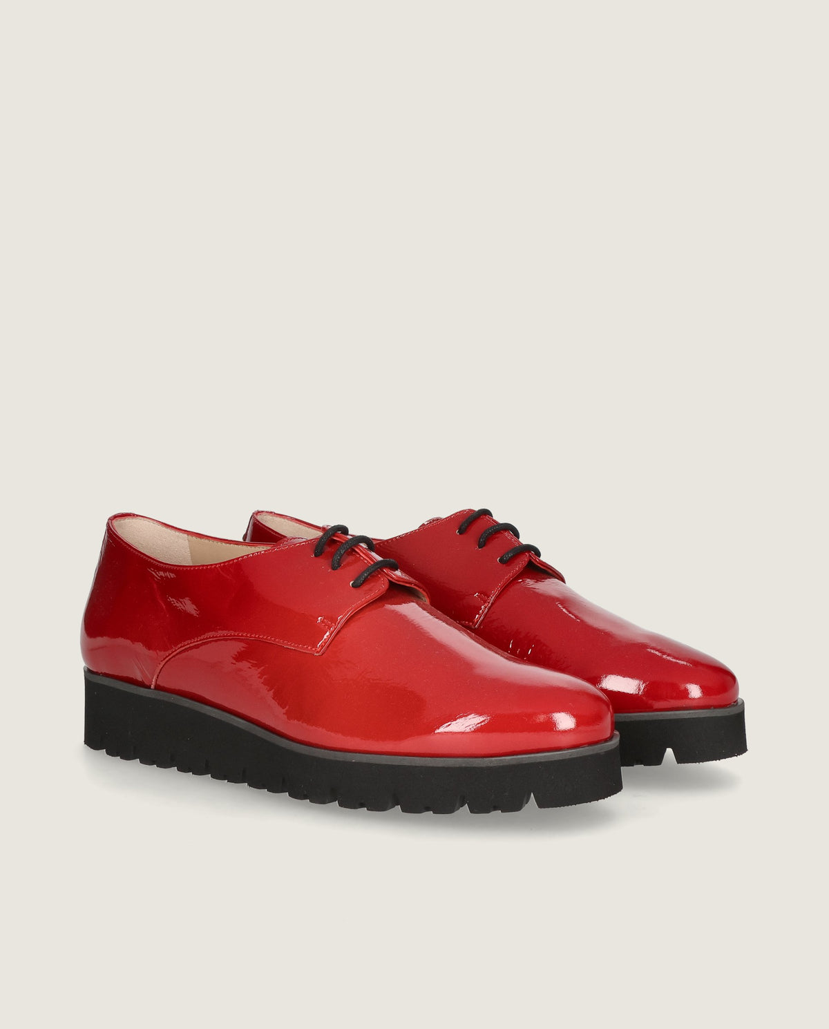 Zapatos Acordonados Charlize Rojos Charol