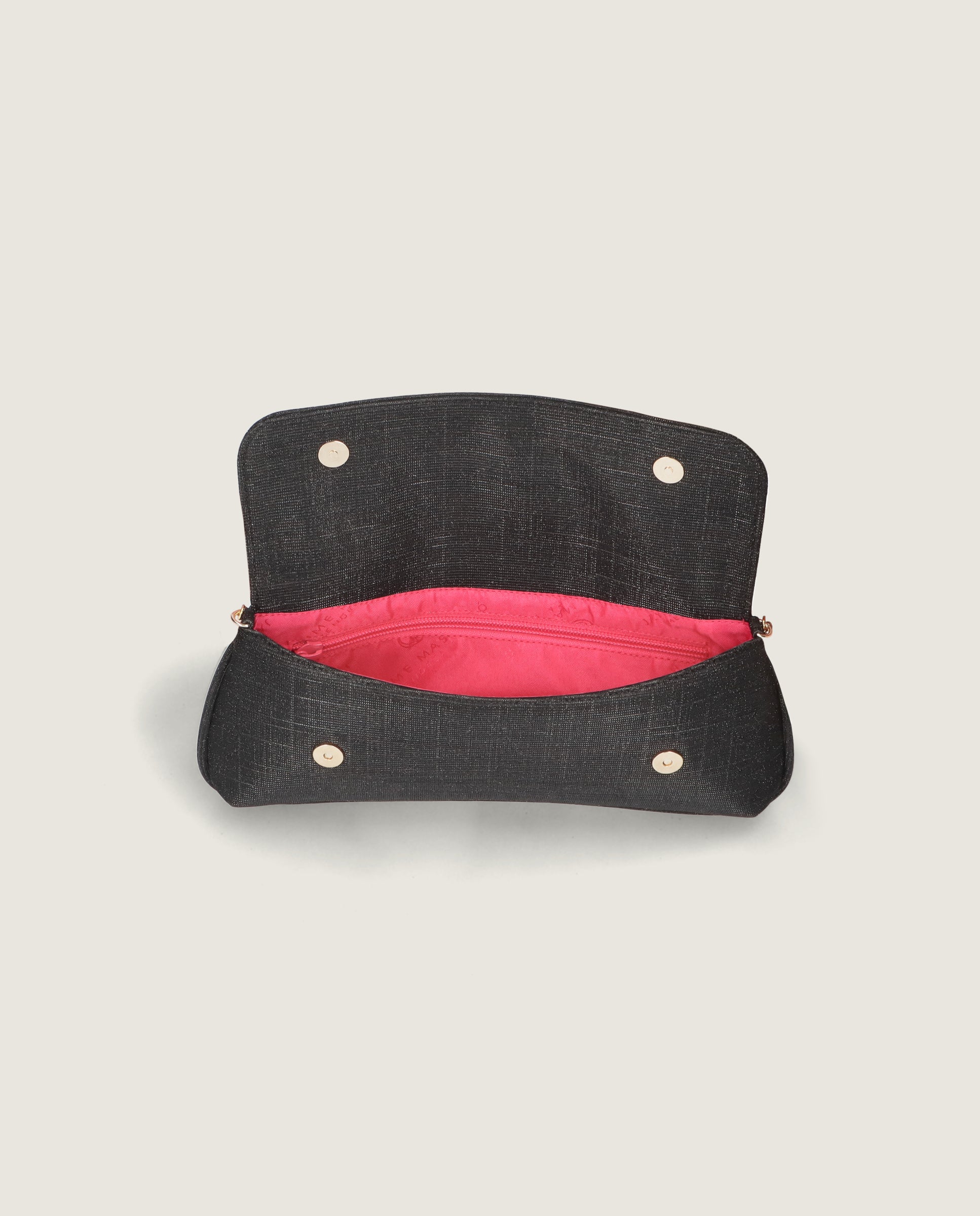 Bolsos Bags Negros Tejidos Metalizados