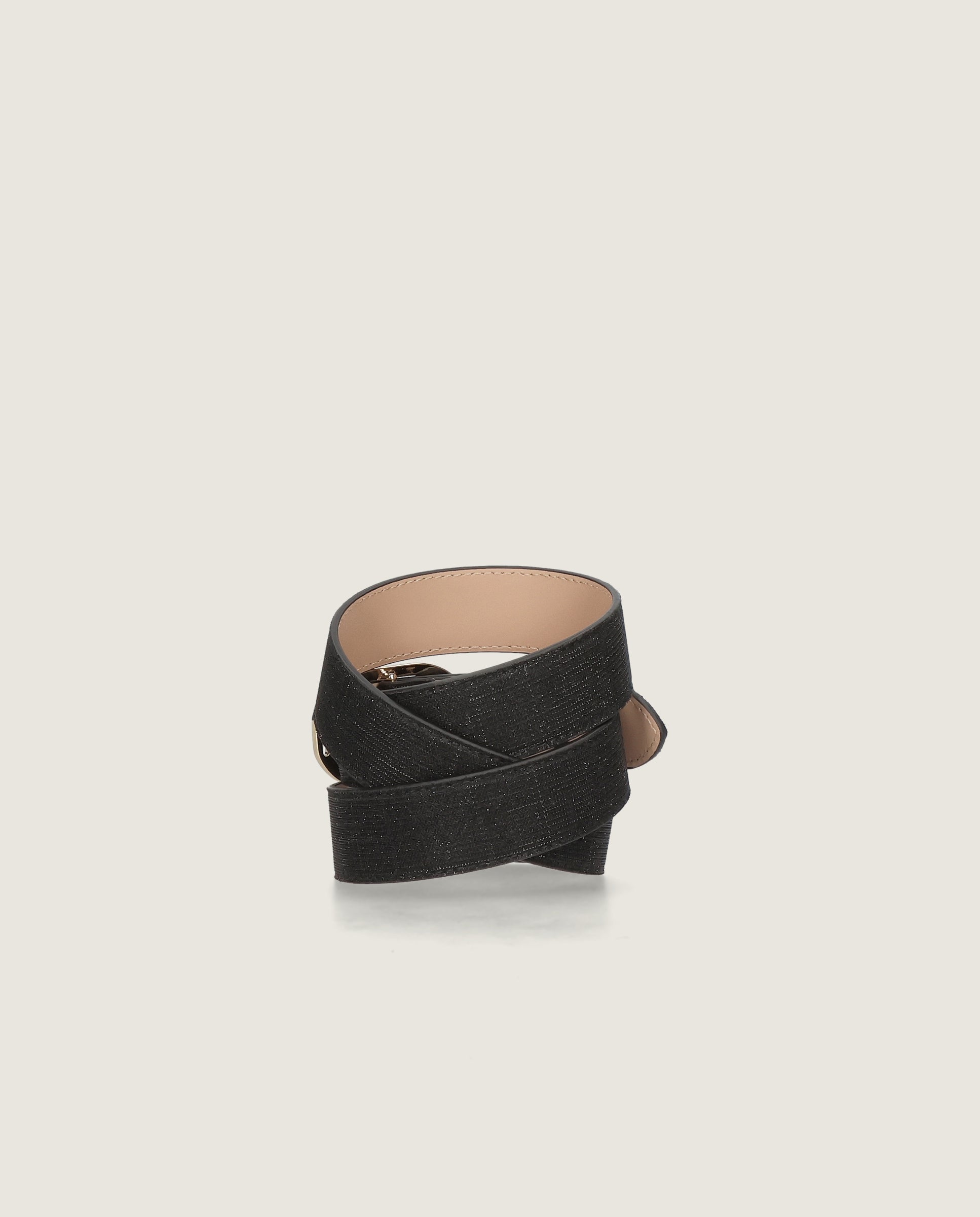 Cinturones Belt Negros Tejidos metalizados