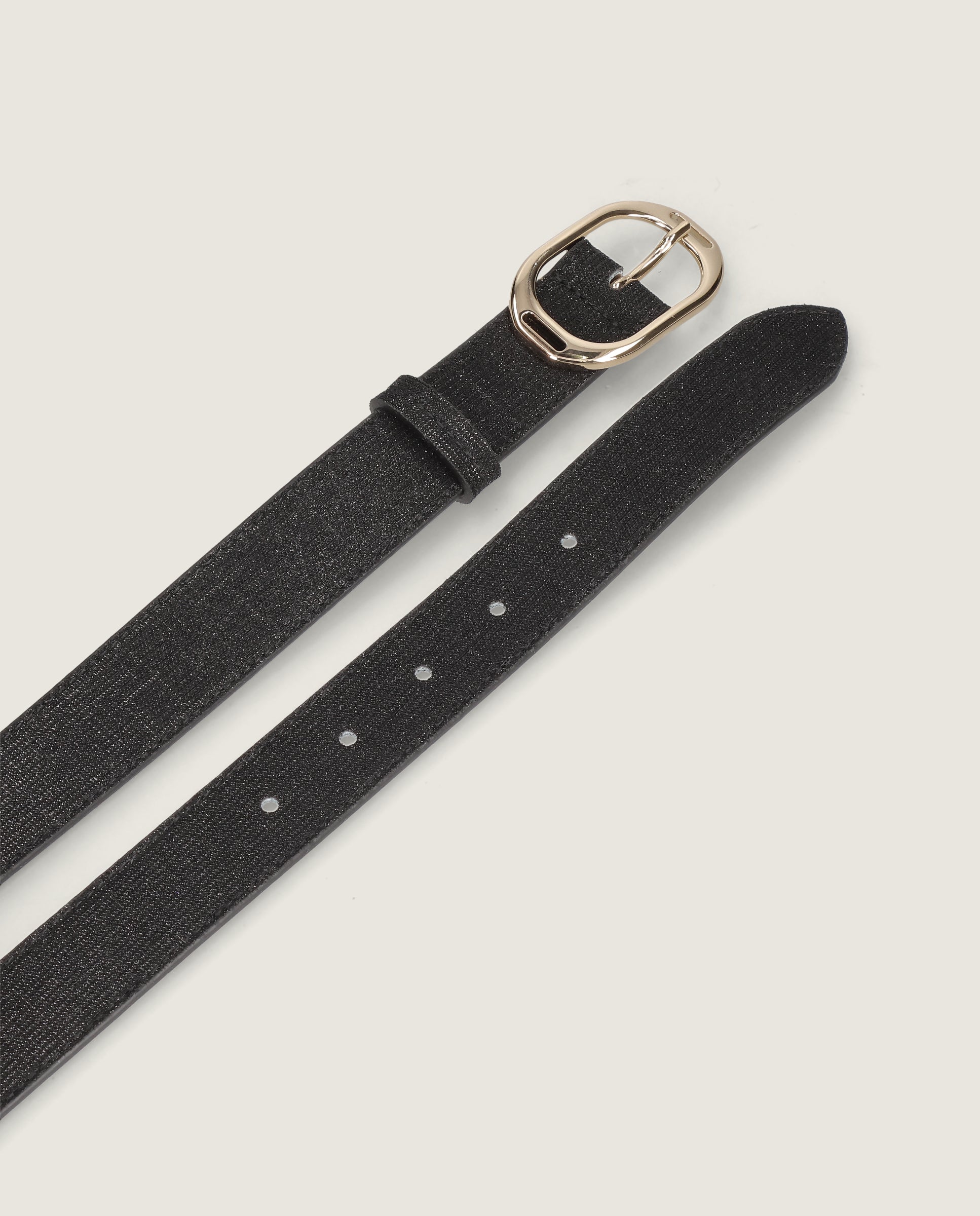 Cinturones Belt Negros Tejidos metalizados