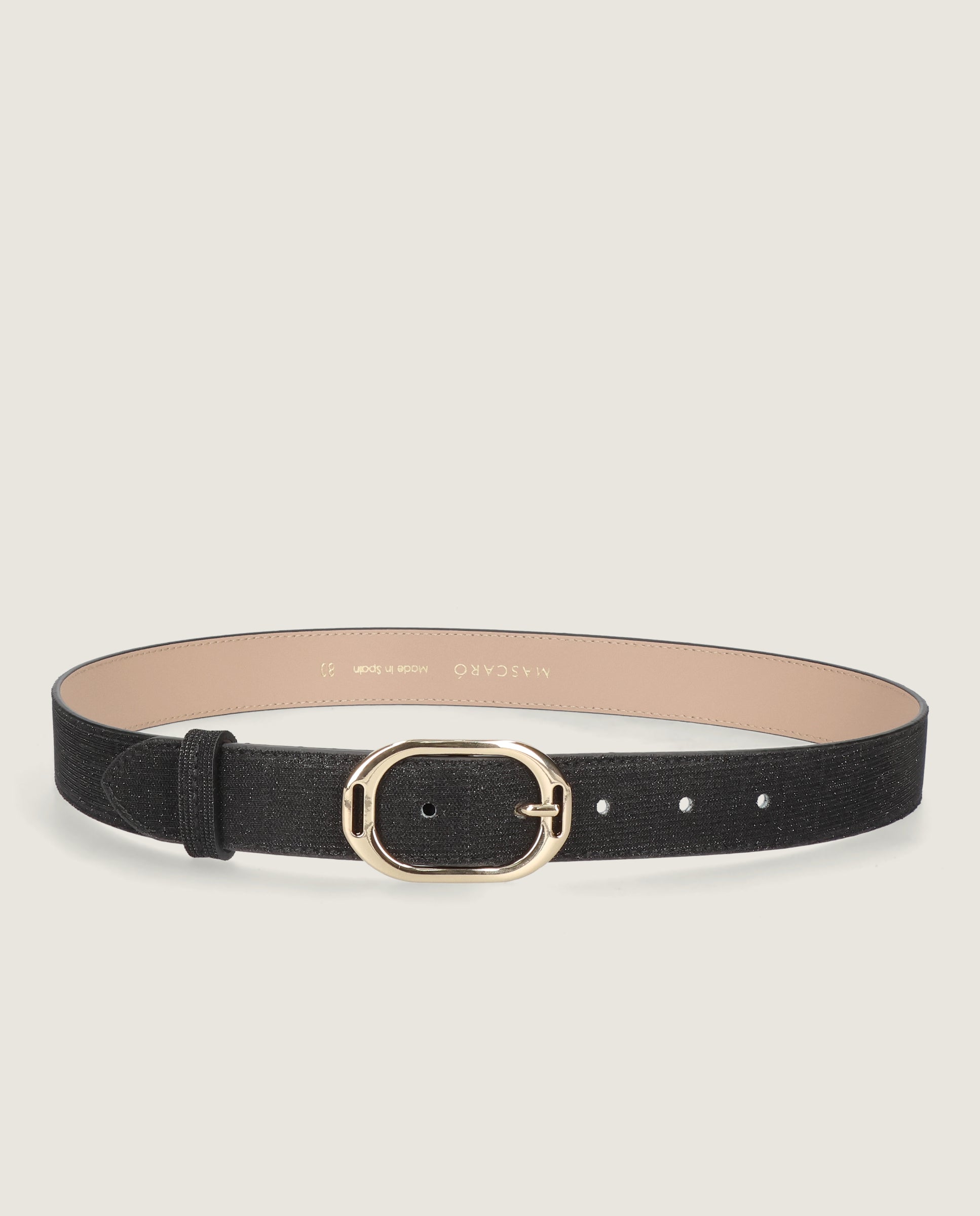 Cinturones Belt Negros Tejidos metalizados