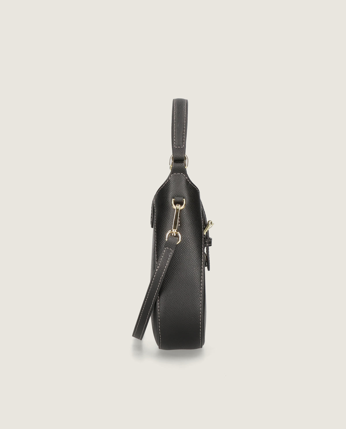 Mini estribo bag in black leather