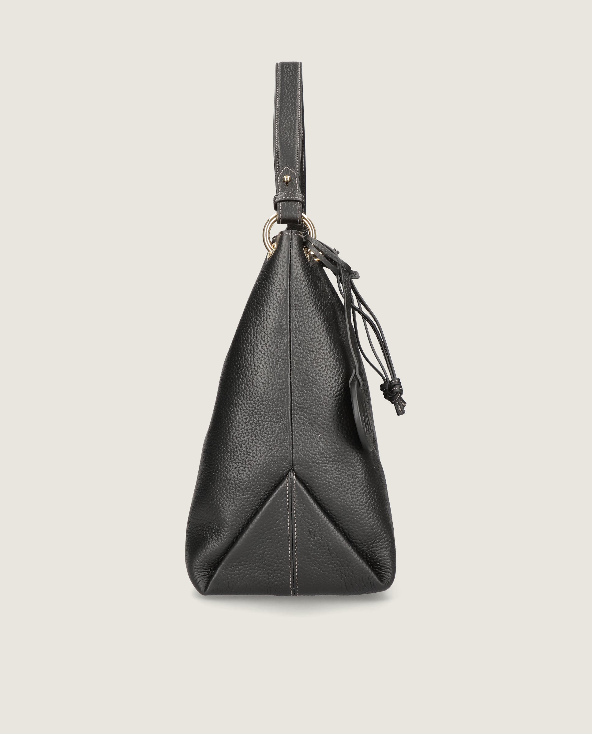 Hobo tasche in schwarzem leder