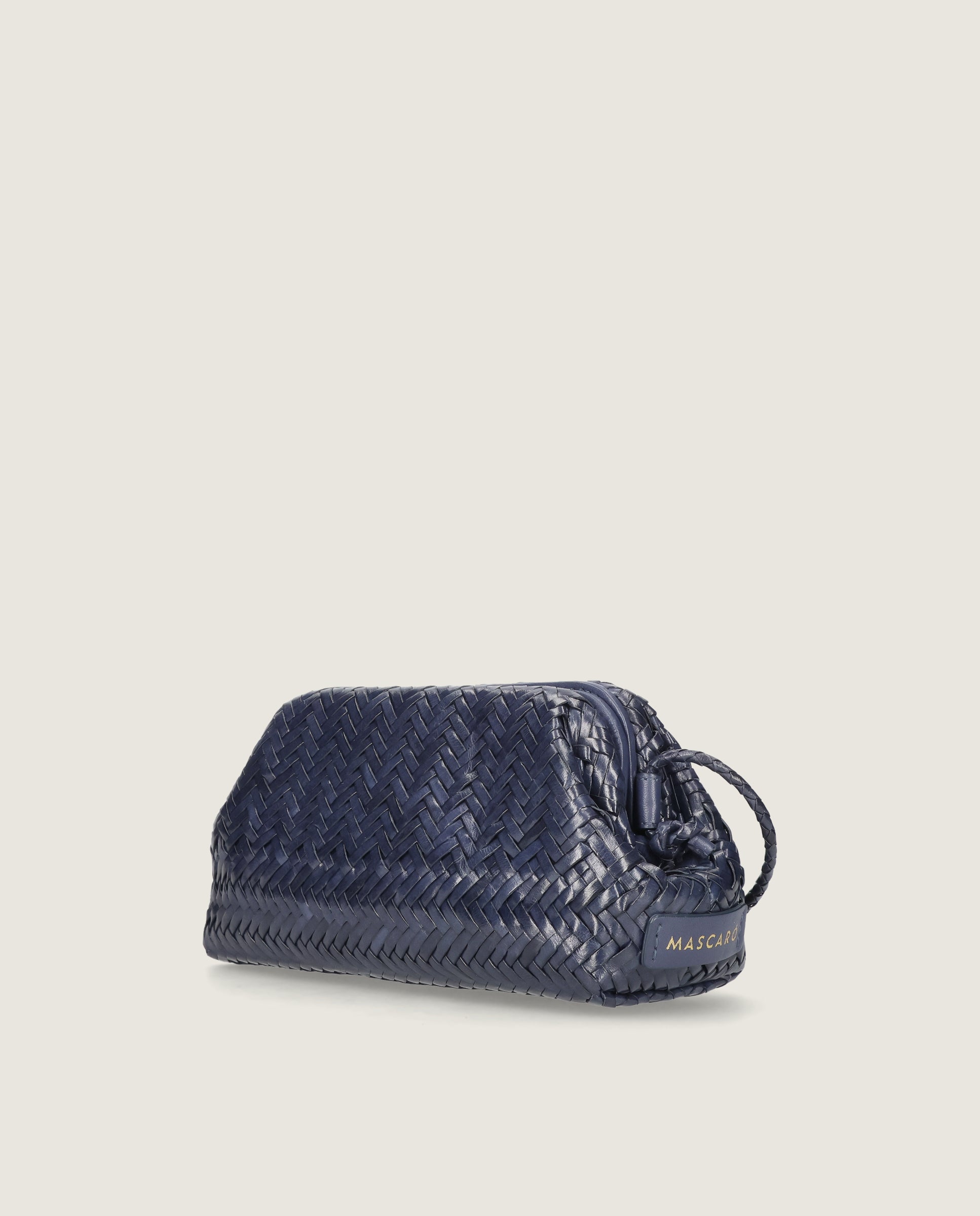 Bolso trenzado en piel azul marino