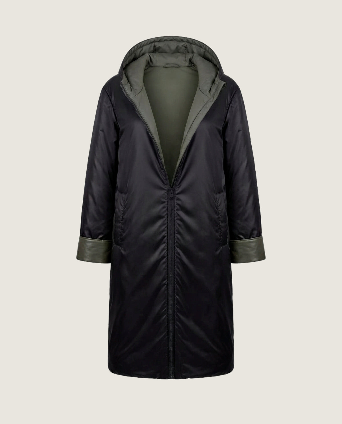 Vista alternativa de Chaquetas reversible piel verde por Mascaro