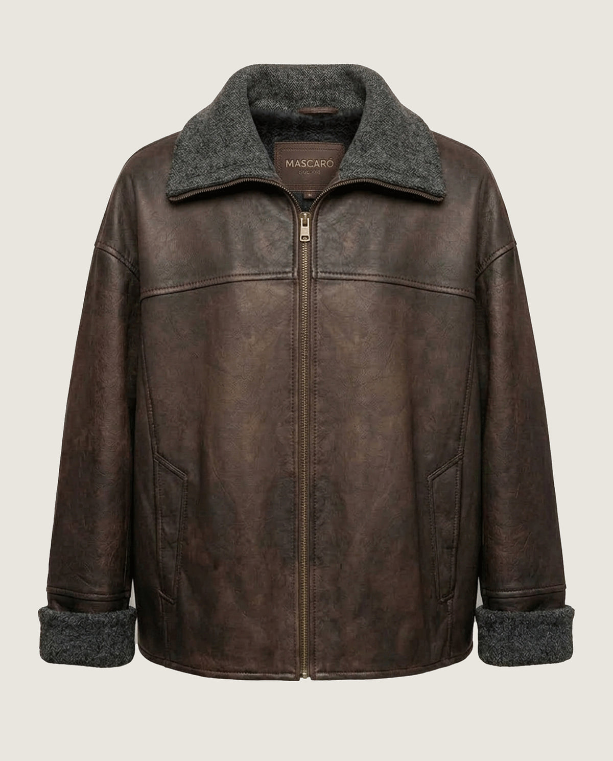 Imagen de Chaqueta piel marrón por Mascaro