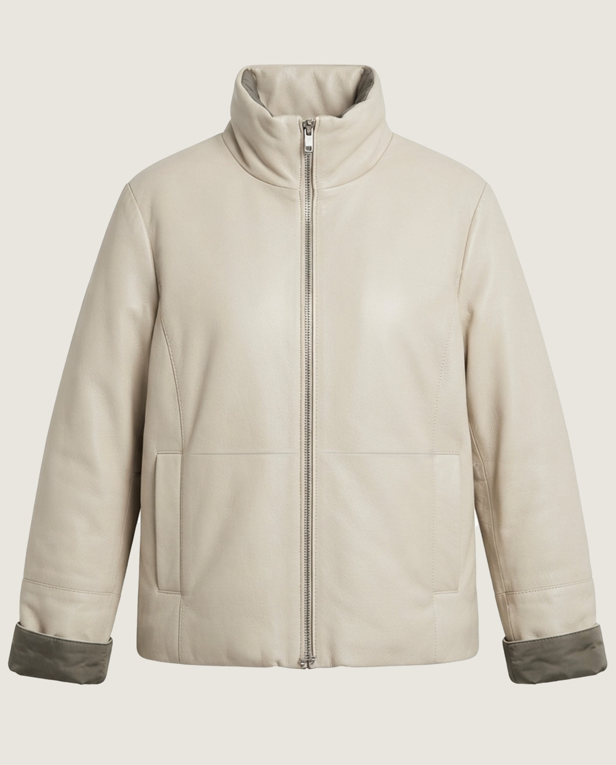 Imagen de Chaqueta reversible piel beige por Mascaro