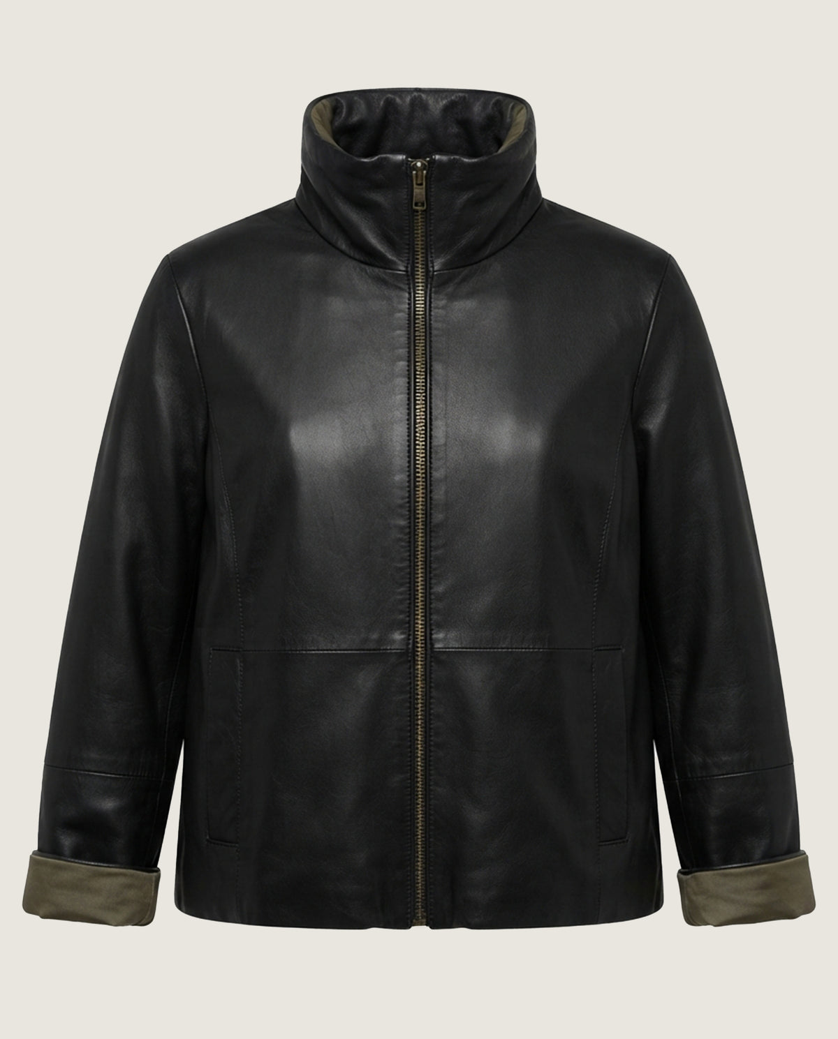 Imagen de Chaqueta reversible piel negra por Mascaro