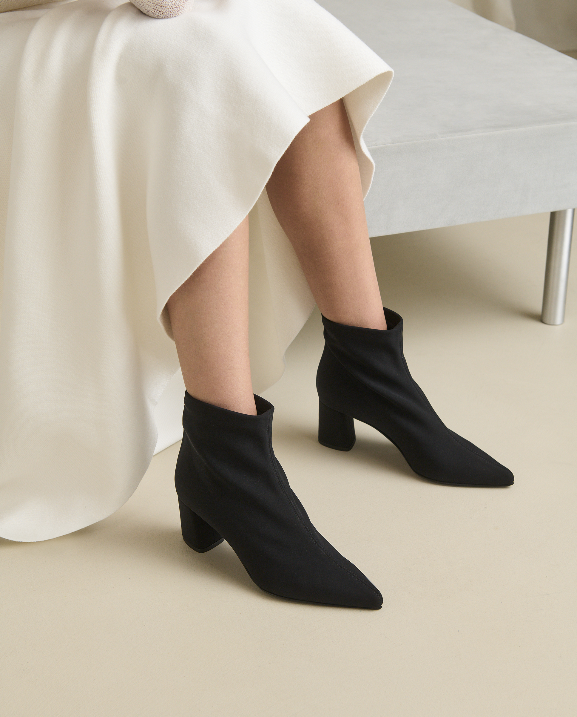 Botines Phoebe Negros Tejidos